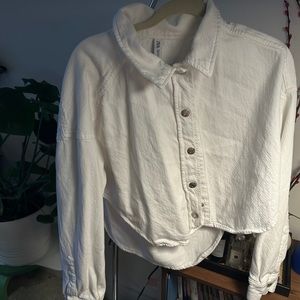 Zara white cropped short jacket